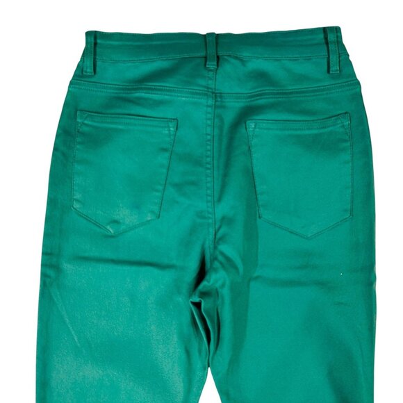 Edikted Pants Womens MED Green High Rise Flare Bell Bottom Stretch Zip Fly - Picture 5 of 11